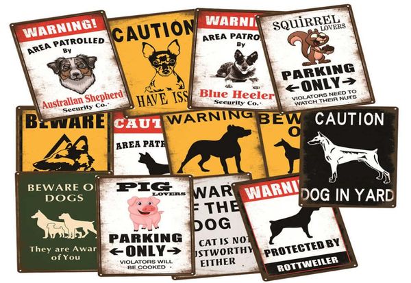 Остерегайтесь собак, кошек, свиней, верблюдов, предупреждение, осторожность, винтажный жестяной плакат, металлический знак, декор стены, домашний питомник, украшение собачьей будки A125706532