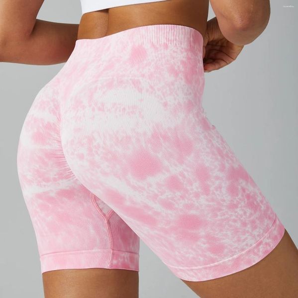 Pantaloncini attivi Senza cuciture Yoga Tie Dye Push Up Fitness Donna Sport Donna Pantaloni da palestra Collant femminili Allenamento Corto da donna