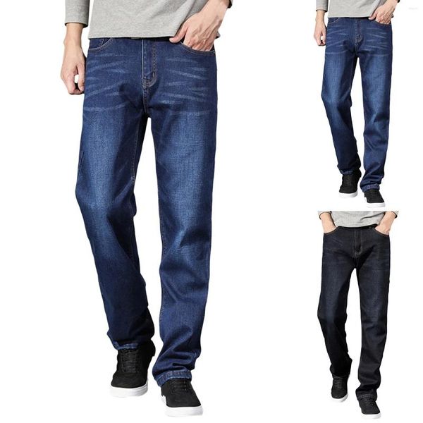 Herrenhose, Herren-Thermohose, Schnee-Teddy-Fleece, warm gefüttert, Winter, moderne E-Motion, schmale Jeans mit geradem Bein