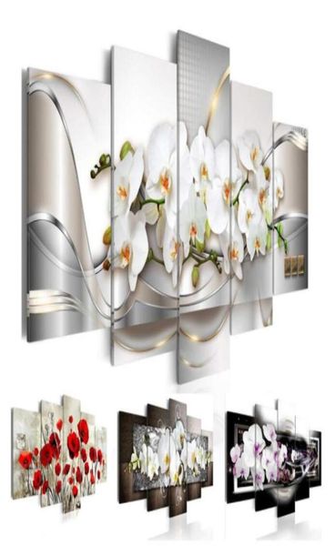 Stampe moderne Fiori di orchidea Pittura a olio su tela Fiori Immagini a parete per soggiorno e camera da letto Senza cornice sggs4739354