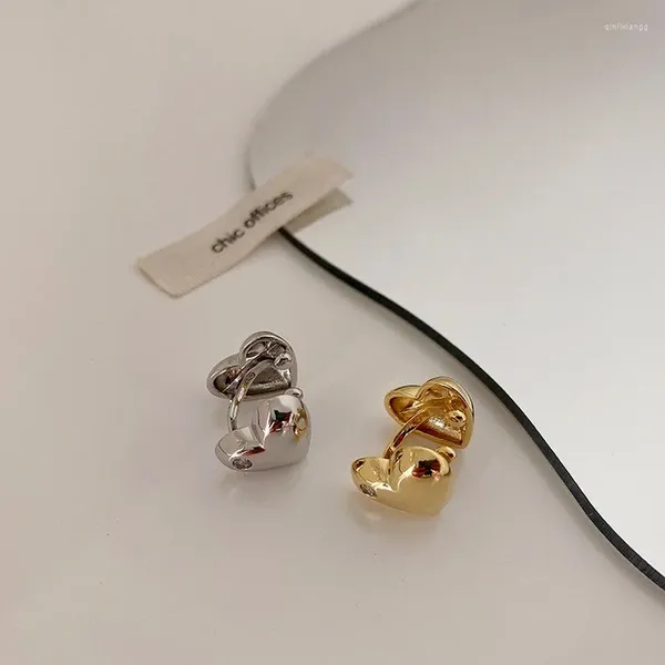 Rücken Ohrringe U-Magical Kreative Liebe Herz Gold Silber Farbe Metall Clip Für Frauen Fee Doppelseitige Ohrring Schmuck Zubehör