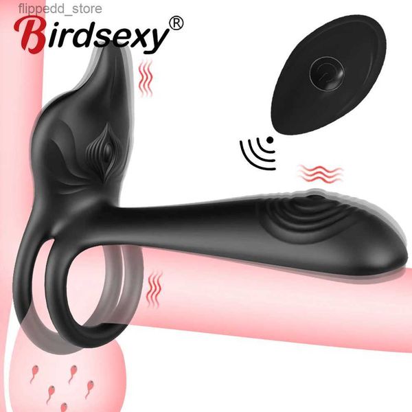 Outros itens de massagem Casal Vibrador com Dual Motor Cockring Wireless Remote Cock Penis Ring Adulto Sexy Toys For Men Atraso Ejaculação Penisring Q231104