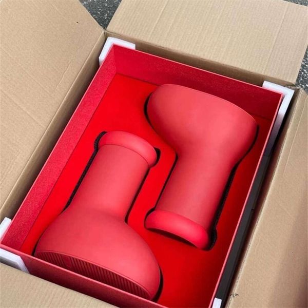 2023 MSCHF Мужчины Женщины Резиновые Сапоги Дизайнерские Красные Мужские Резиновые Ботинки На Платформе Нескользящие Ботинки С Толстой Дном Мода Astro Boy Rainboots Обувь Кроссовки США 3-14