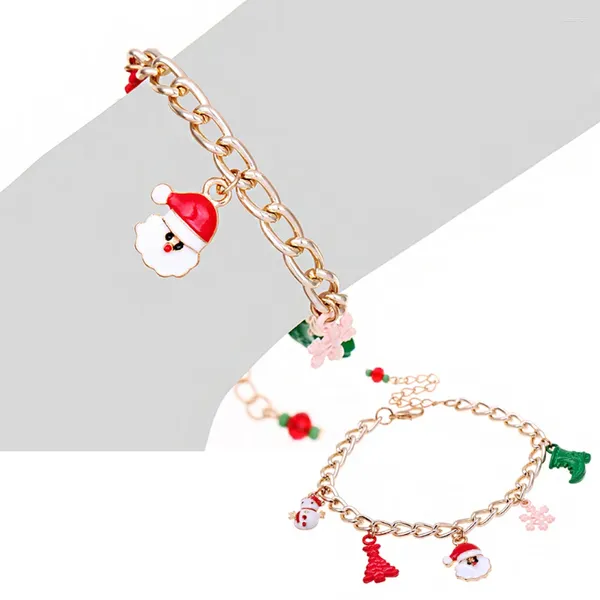 Link pulseiras 1 pc 2023 design simples charme pulseira natal papai noel forma para mulheres menina coreano doce bonito jóias presente de natal