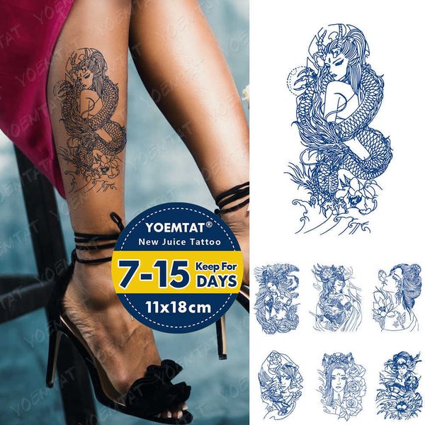 5 PC Tatuaggi Temporanei Succo Inchiostro Tatuaggi Body Art Durata Impermeabile Autoadesivo Del Tatuaggio Temporaneo Prajna Guerriero Tatoo Braccio Falso Ala Drago Tatto Donna Uomo Z0403