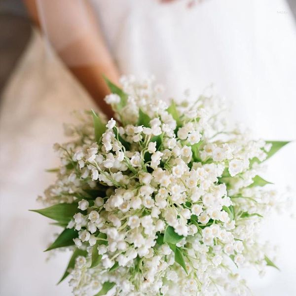 Dekorative Blumen Künstliches Maiglöckchen Gefälschter Blumenstrauß Kunststoff Brauthochzeitsdeko Flores Artificiales