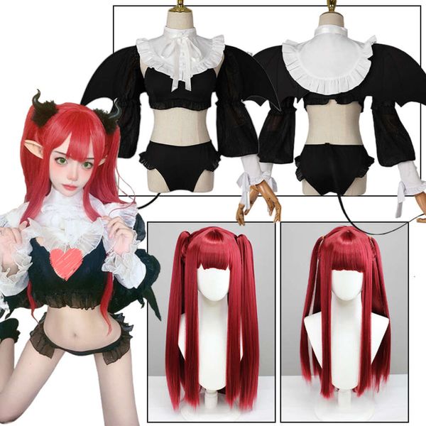 Cosplay Rizu Kyun Anime My Dress Up Darling Kitagawa Marin Cosplay Sexy Kleiner Teufel Bikini Uniform Perücke Anzug Halloween Frauen