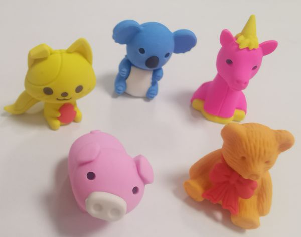 Brinquedos infantis DIY, animais de desenho animado criativos, borrachas vermelhas removíveis da Internet, presentes de abertura para estudantes, prêmios, 20 aleatórios, sem repetição