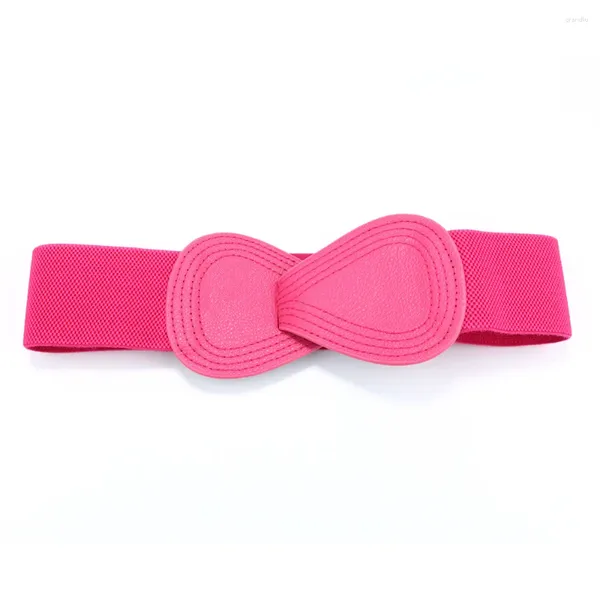 Cinture Cintura alla moda Cintura elastica Abito da donna largo Fiocco elasticizzato impreziosito Arancione Rosa Rosso