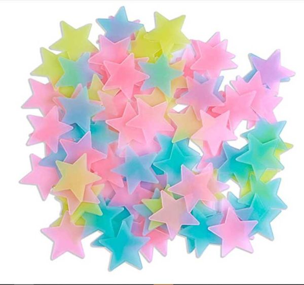 Wandaufkleber Leuchtende Sterne Stereo 100 Stück 3D Glow In Dark Kunststofftapete Wohnkultur Für Kinderzimmer Decke