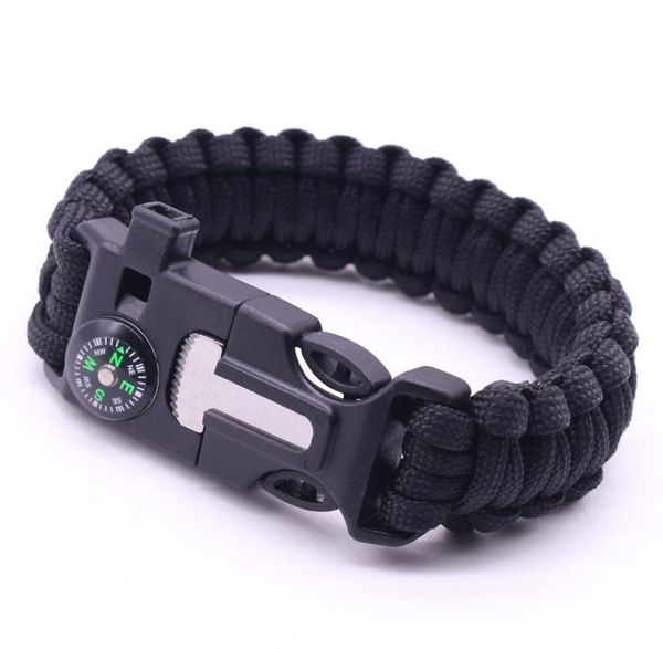 5 in 1 braccialetto di sopravvivenza all'aperto uomo donna intrecciato paracord multifunzione campeggio salvataggio corda di emergenza braccialetti bussola fischio w7766982