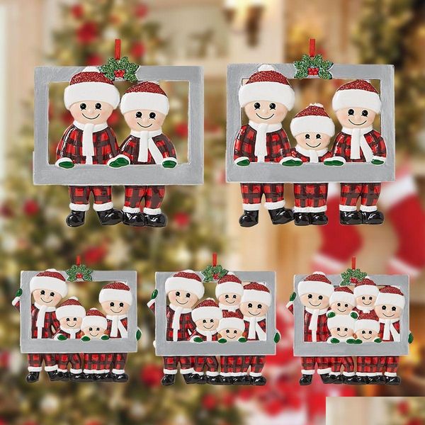 Decorações de Natal Ornamento Pingente DIY Personal Family Tree Frame Personalizado para Home Navidad Pendurado Ano 2023 Drop Delivery DHTFD