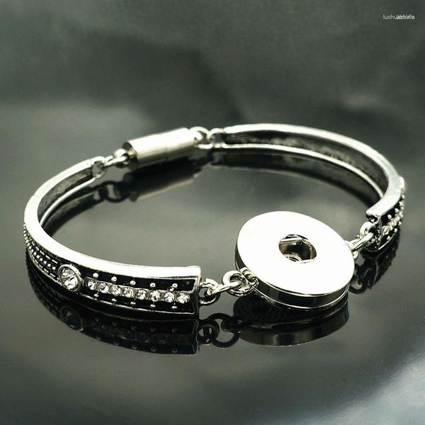 Armreif SG0214 Mode Kristall Muster Snap Armband Magnet Schnalle Fit 18 MM Tasten Schmuck Großhandel