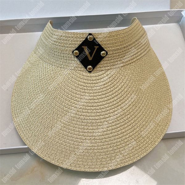 4 cores designer visoram mulher trança de luxo boné masculino viseira casual fura de fura de férias de férias de verão chapéu de praia