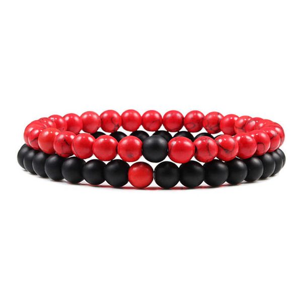 Bettelarmbänder Lucky Red tibetisch-buddhistischer Naturstein Perlenarmbänder Set 7 Chakra-Armbänder handgewebte geflochtene Seilarmbänder Gebetsschmuck AA230403