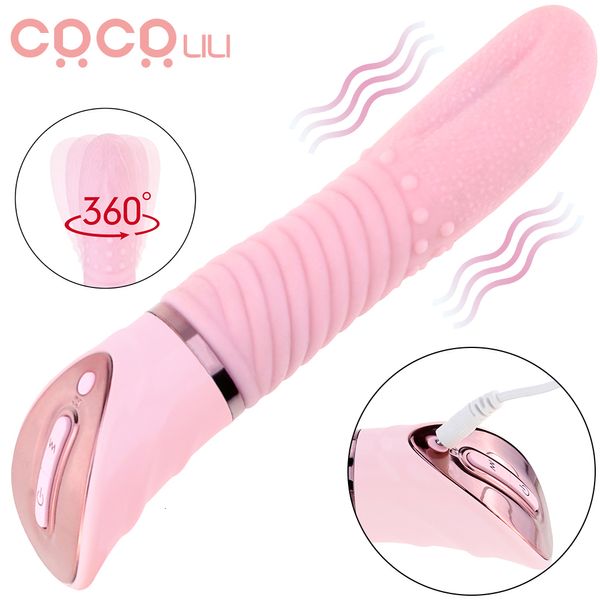 Vibratori Massaggiatore per la lingua grande 2 in 1 Stimolatore del clitoride orale Vibratori per il vibratore Massaggiatore Giocattoli del sesso della vagina per le donne Giocattoli di flirt femminili Sexo 230404