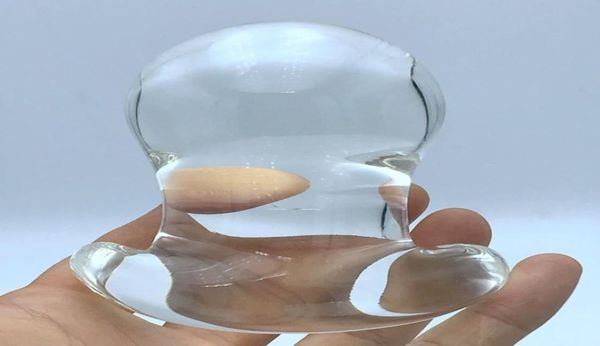 60mm grande vidro de cristal brinquedo anal bolas anal dilatador butt plug vidro vibrador vagina plug ânus expansor vidro brinquedos sexuais para casais y22457466