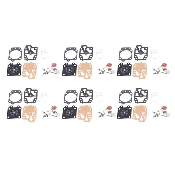 Objetos de figuras decorativas 6 juegos de kit de reparación de carburador para MP15 MP11 TU26 40-5 44F-5 34F 36F 139F CG260 CG330 CG430 CG520 GX25 GX35 43CC