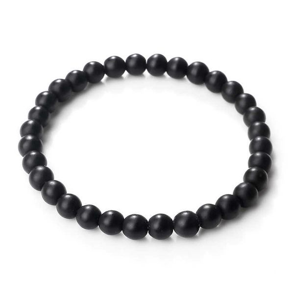 Bracelets de charme Trendy 6mm Bracelets brancos pretos de miçangas naturais lava lava stone clássica de pulseiras para homens jóias de moda aa230403