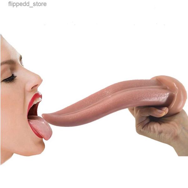 Outros itens de massagem LUUK Tongue Shape Dildo Íntimo Bom Anal Plug Anal Dildo Butt Plug FAAK Vagina Masturbador Adulto Produtos Sexuais Q231104