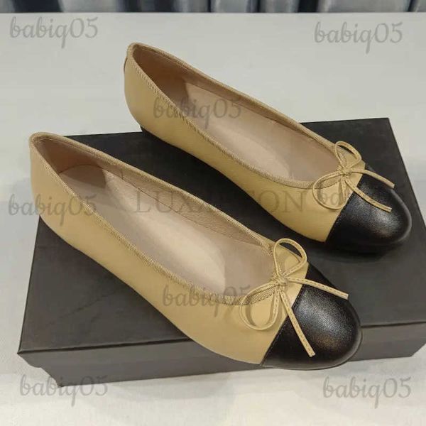 Abito firmato Scarpe da donna in vera pelle Bowknot Flats Single Fashion Lady Punta tonda Mocassini leggeri Ballet Zapados Mujer Taglia 34-42 T231104