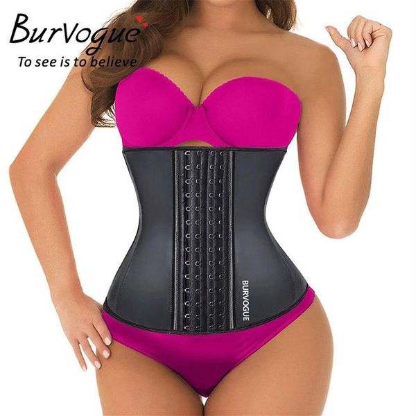 Burvogue Frauen Latex Korsett Taille Steuer Korsett Und Bustier Stahl Knochen Unterbrust Taille Trainer Korsett Abnehmen Shaper Mieder Y1256U