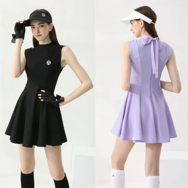 Spor Salonu Kıyafetleri Sonbahar Golf Kadın Tenis Elbise Takım Kısa Etek ve Kollu Han Versiyon Teritle Fit