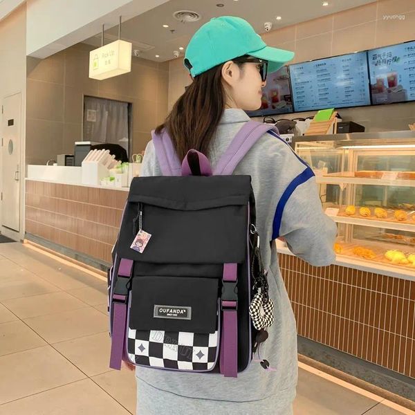 School Bags 2023 Fashion Girls High Capacity Trendy Shoulder Book Female Nylon Laptop College Backpacks Ladies Travel Women