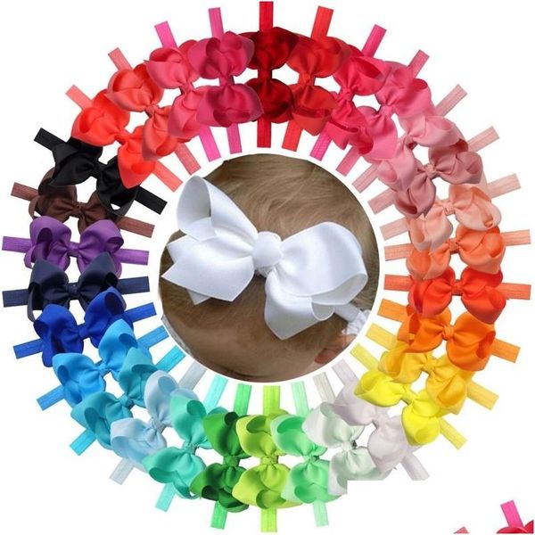 Acessórios de cabelo 30 pcs cores 4/5 polegadas fita de gorgorão bebê meninas arcos de cabelo headbands para bebês nascidos e crianças 220720 gota de dhdgx