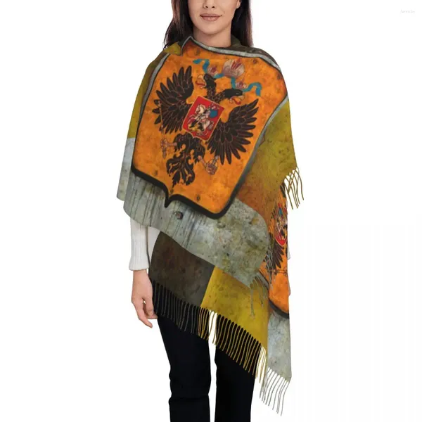 Schals Vintage Grunge Russisches Reich Quaste Schal Frauen Weiche Flagge Russlands Mantel Arme Tücher Wraps Damen Winter