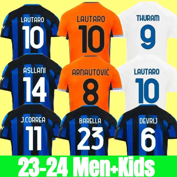 23 24 LUKAKU maglie da calcio BARELLA Correa INTERS GIROUD IBRAHIMOVIC LAUTARO S maglia da calcio 2023 2024 uniformi uomo bambino