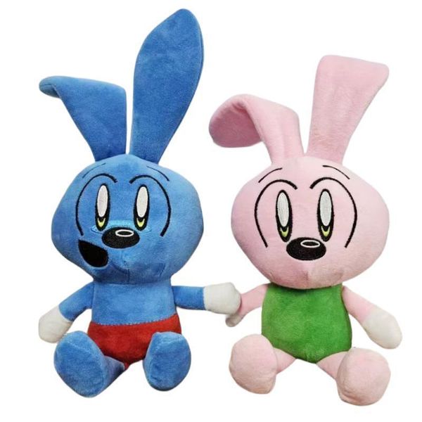 Kawaii Riggy Il Coniglio Peluche Bambola Giocattolo Cartone Animato Blu Coniglietto Rosa Animali di Peluche Compleanno per Bambini Regali di Natale