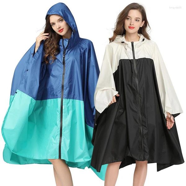 Raincoats Mulheres Chuva Poncho Casaco Impermeável Sty Capa de Chuva com Capuz e Zíper para Caminhadas Touring Bicicleta Freesmily