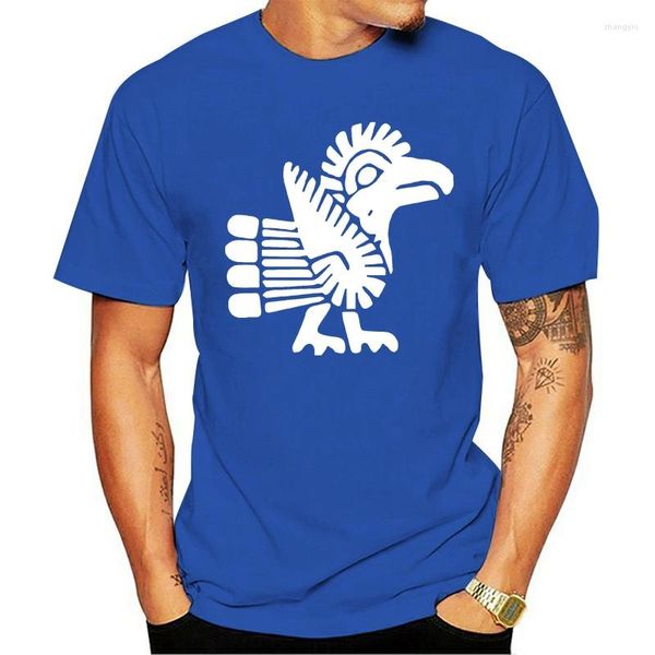 Camisetas masculinas símbolos de pássaro astecas unissex de camiseta de volta
