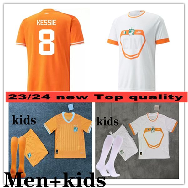 2023 Cote d Ivoire Nationalmannschaft Fußballtrikots Kinderset Elfenbeinküste DROGBA KESSIE ZAHA CORNET Maillot de Foot Männer Fußballtrikot Uniformen