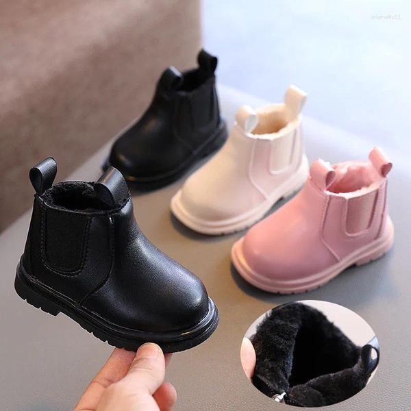 Stiefel Vintage Kinder Schnee Winter Warm Halten Pelz Für Mädchen Kinder Anti-Slip Baby Schuhe Kleinkind Jungen Erste Wanderer