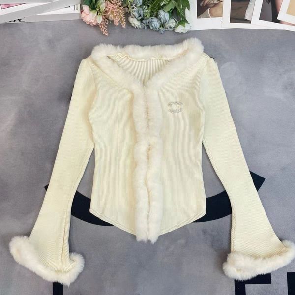 2024 Designer lavorato a maglia Autunno/Inverno Cardigan lavorato a maglia Giacca allentata Doppia lettera Maglione con stampa Capispalla da donna Spessore Streetwear66