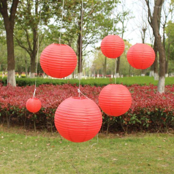 Weihnachtsschmuck 7 teile/satz Chinesische Rote Papierlaternen Gemischte Größen (10 cm-40 cm) Runde Laterne Festival Hochzeitsdekoration Wohnkultur