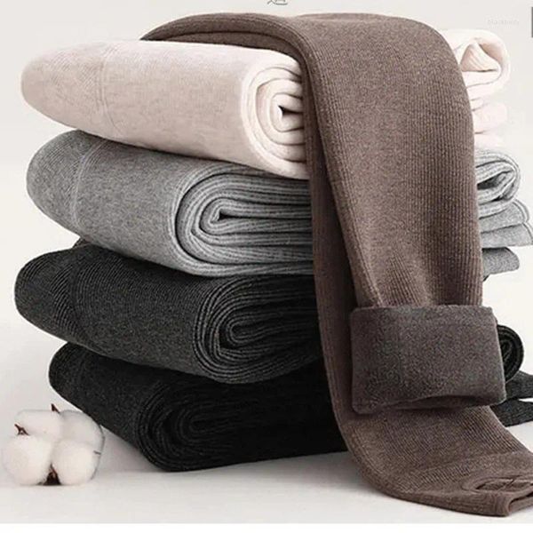 Frauen Leggings Herbst Winter Dicke Warme Fleece Frauen Hosen Fashion Solid Elegante Baumwolle Weiche Dünne Elastizität Weibliche