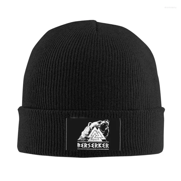 Berretti Odins Speciale Guerriero Orso Skullies Berretti Berretto Streetwear Inverno Caldo Cappello lavorato a maglia Unisex Adulto Forze vichinghe Berserker Cappelli con cofano