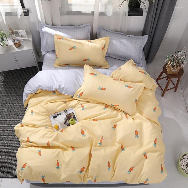 Set di biancheria da letto semplice set di carote set king size inverno cover di copertura per letti cuscino 2/3pcs piumino con cerniera H23