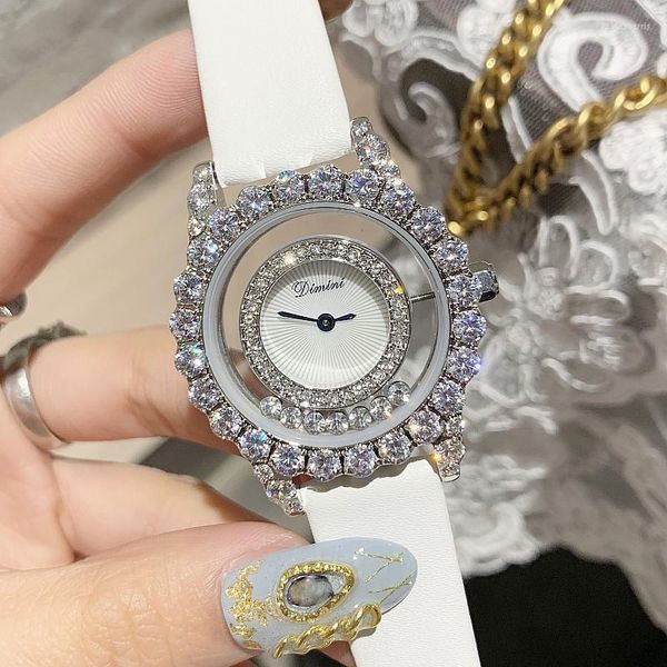 Armbanduhren Top Luxus Diamant Damenuhren Rollenbohrer Kristall Strass Quarz Armbanduhr Armband Damenuhr Relogio Feminino