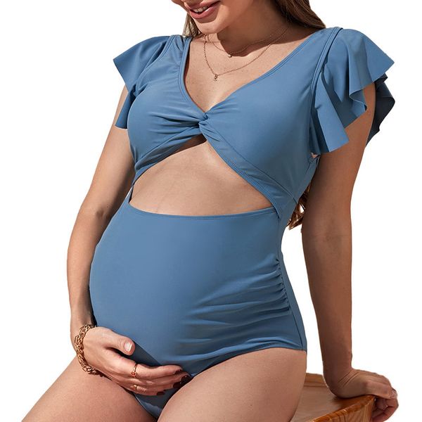 Купальники для беременных для беременных для беременных для беременных, плавающих, носить купальники беременность Сексуальные варианты без спины V костюмы для беременных 230404
