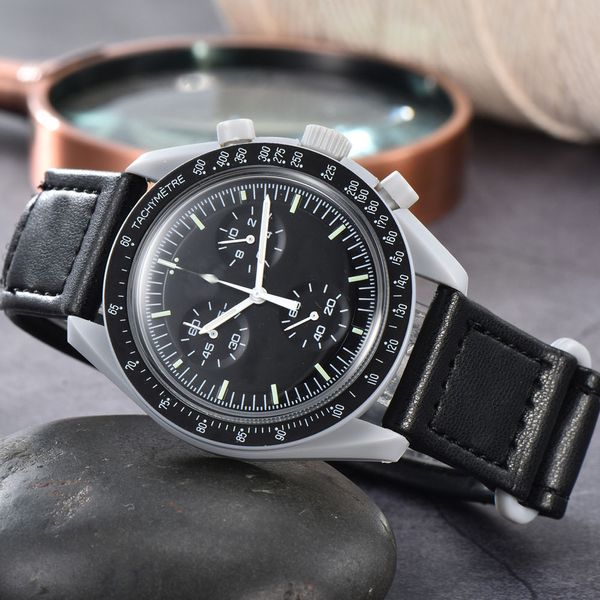 Bioceramic Planet Moon Watch The Full Function Quarz Хронограф Дизайнер Дизайнер Силикагель Стремление к Mercury 42 -мм Luxury Watch Limited