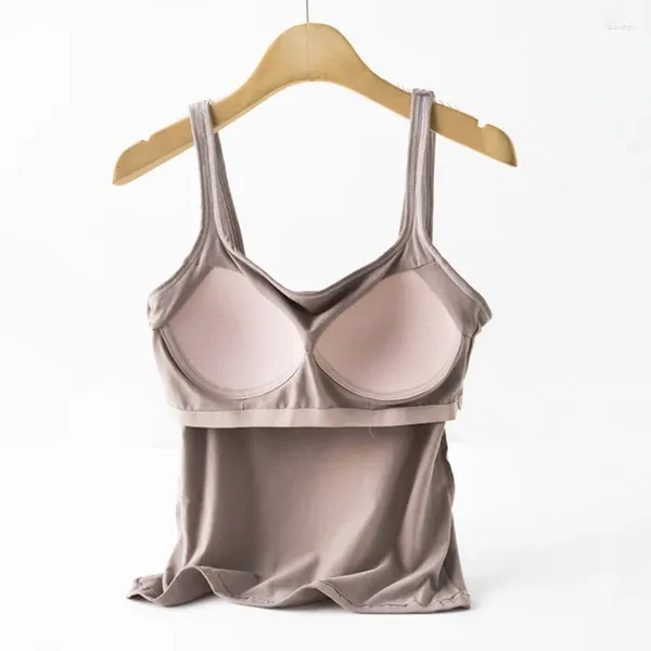 Canotte canotte Top corto sexy Canotta a coste da donna Bianco Fitness casual Reggiseno incorporato Gilet corto Colori caramella Spalle lavorate a maglia