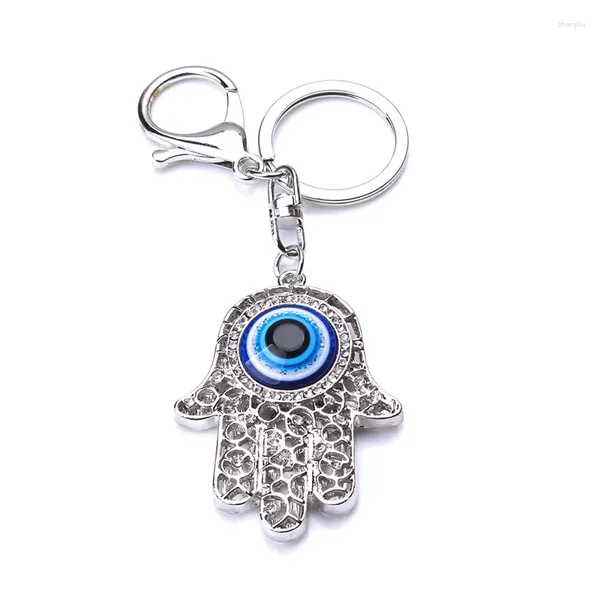 Portachiavi 1pc portafortuna amuleto Hamsa Fatima mano malocchio lega oro argento colore per donna uomo gioielli regali