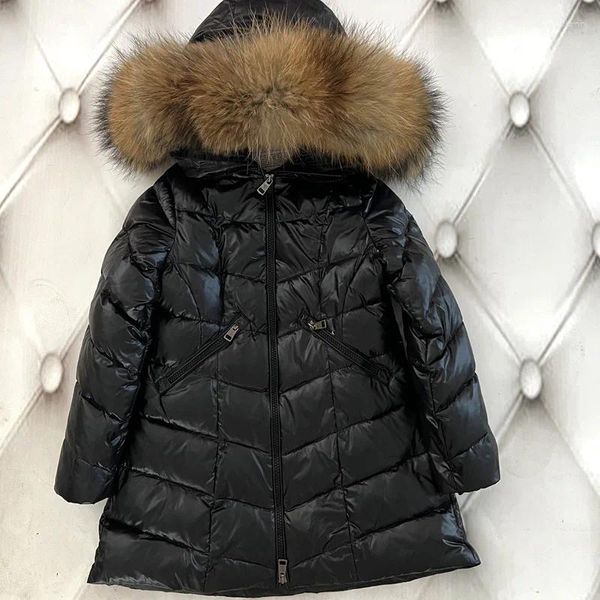 Piumino 2023 Winter Brand Abbigliamento per bambini Giacca Collo in pelliccia grande Ragazzi Ragazze Set medio e grande Parka Capispalla