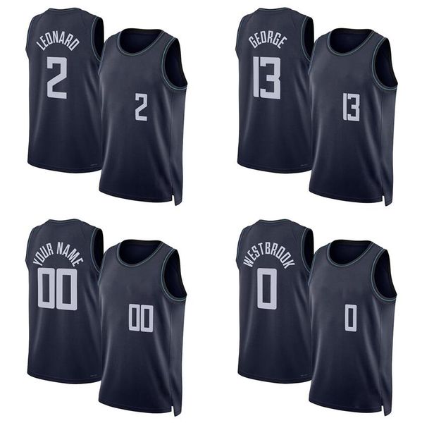 Camisa de basquete Paul George Kawhi Leonard James Harden Russell Westbrook 2023/24 versão da cidade Homens Mulheres Juventude S-XXL jerseys