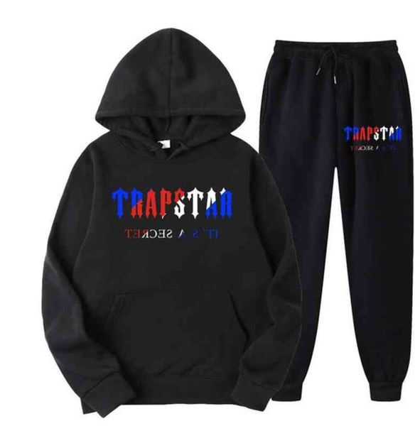 Trainingsanzug Trapstar Marke Gedruckt Sportswear männer t Shirts 16 Farben Warme Zwei Stücke Set Lose Hoodie Sweatshirt Hosen Jogging YT8821