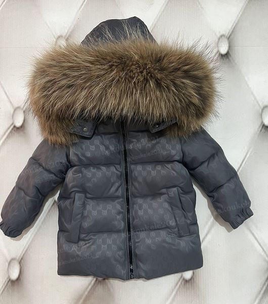 Cappotto invernale per bambini Nuovo piumino spesso Abbigliamento per ragazze per ragazzi Grande collo in vera pelliccia Piumini di alta qualità per Capodanno